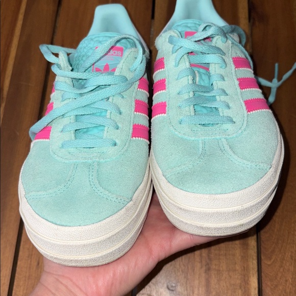 Adidas Women's GAZELLE BOLD 'FLASH AQUA LUCID PINK' - Picture 17 of 17